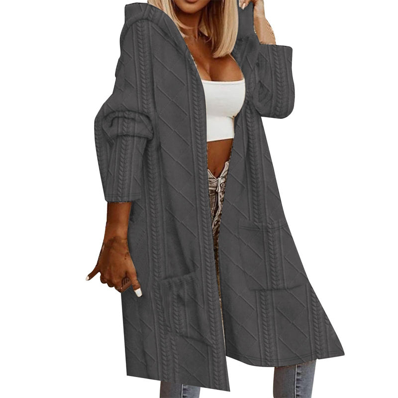 Women's Minimal Textured Hooded Jacket