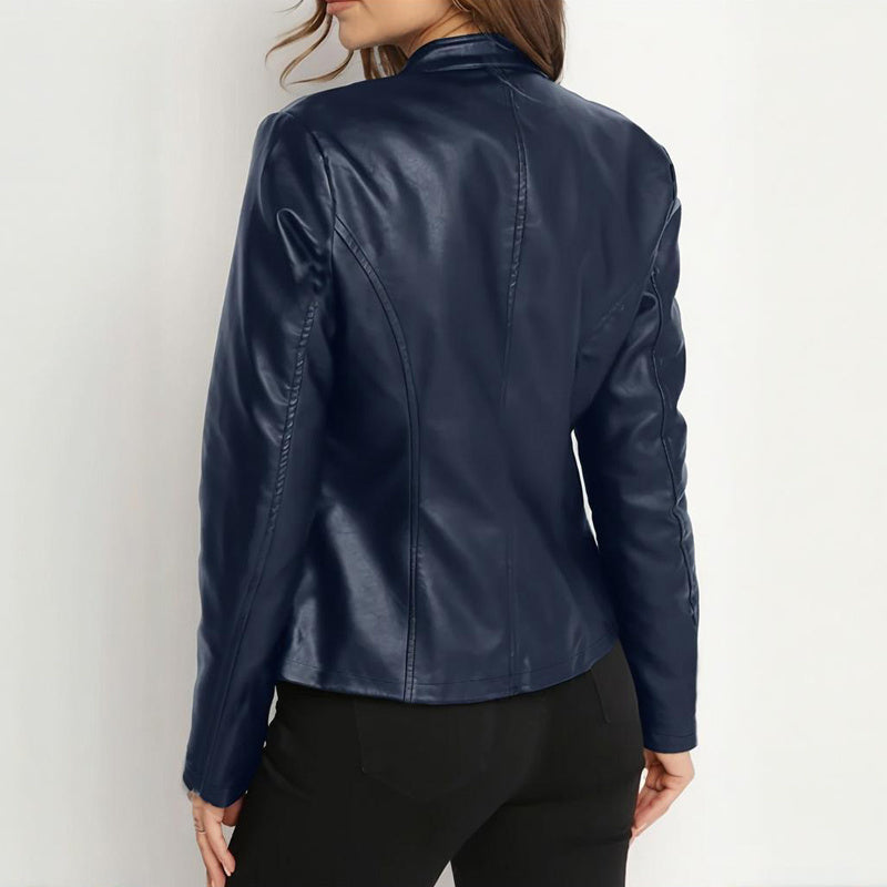 Women's Minimal Faux Leather Blazer