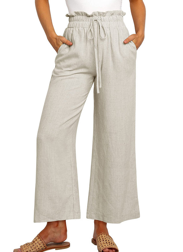 Elastic Waist Wide Leg Pants