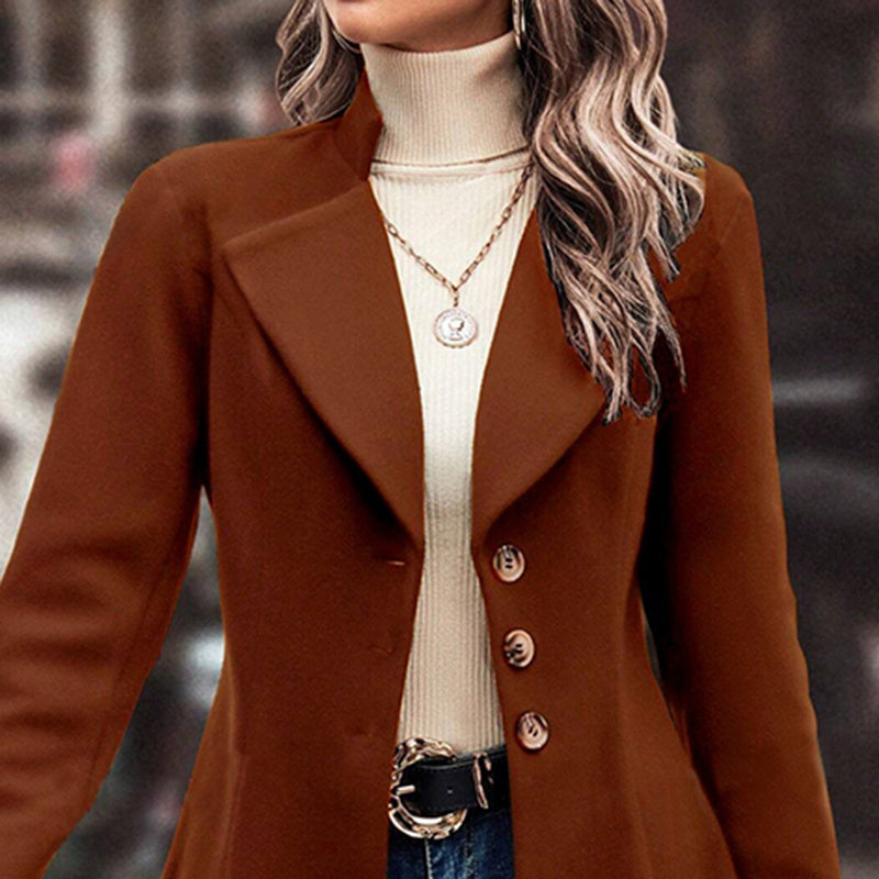Women's Winter Overcoat Lapel Collar Single
