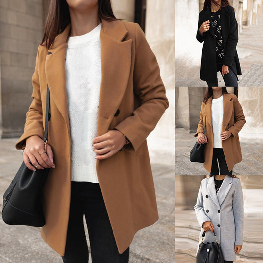 Women's Minimal Long Woolen Coat