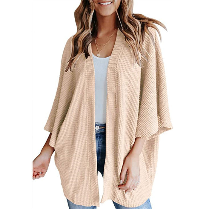 Women's Minimal Waffle Cardigan