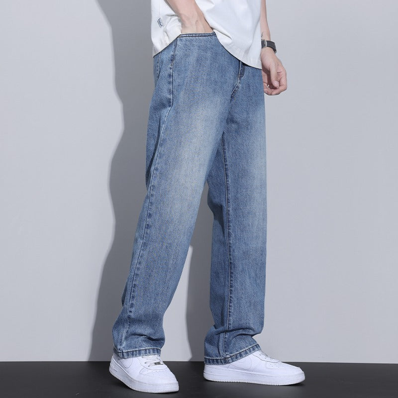 Fleece-Lined American Style Retro Straight Leg High Street Pants
