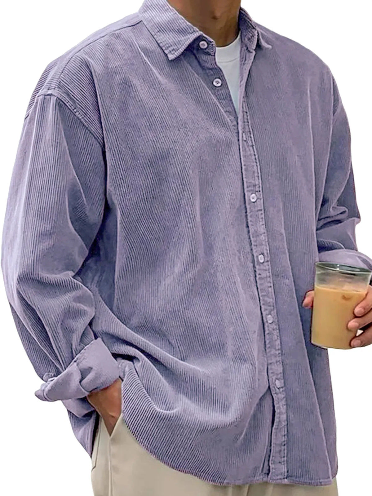 Men's Casual Loose Thick Shirt Jacket - Autumn Winter Overshirt