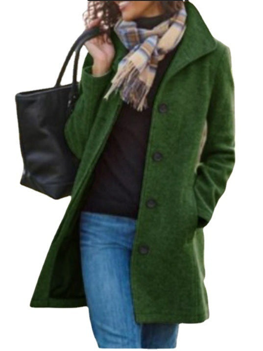 Winter Single-breasted Lapel Coat Fashion Commuter