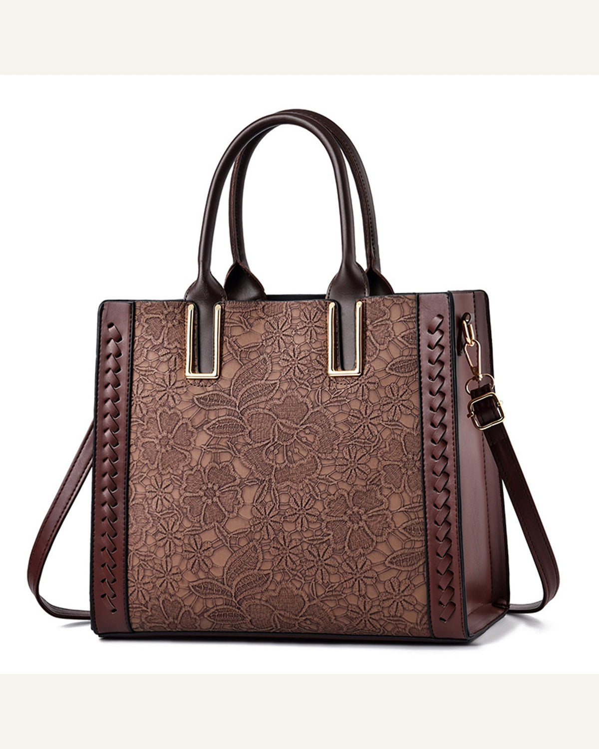 Structured Convertible Shoulder Bag — brown product view