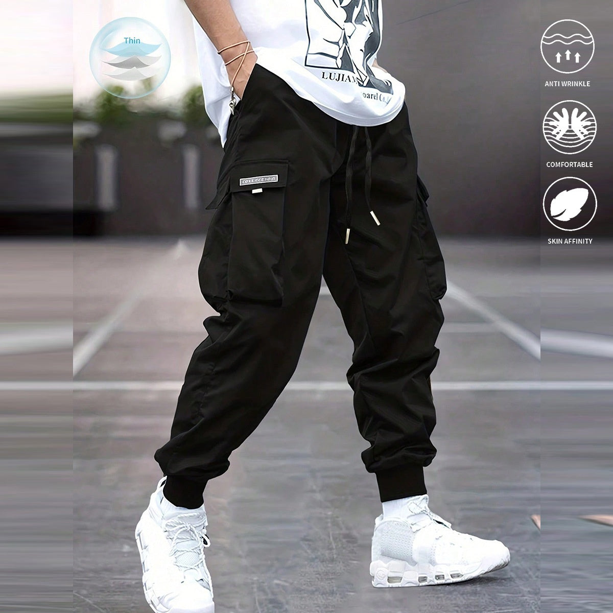Multi-Pocket Cargo Pants Men's Hip-Hop Streetwear Trousers