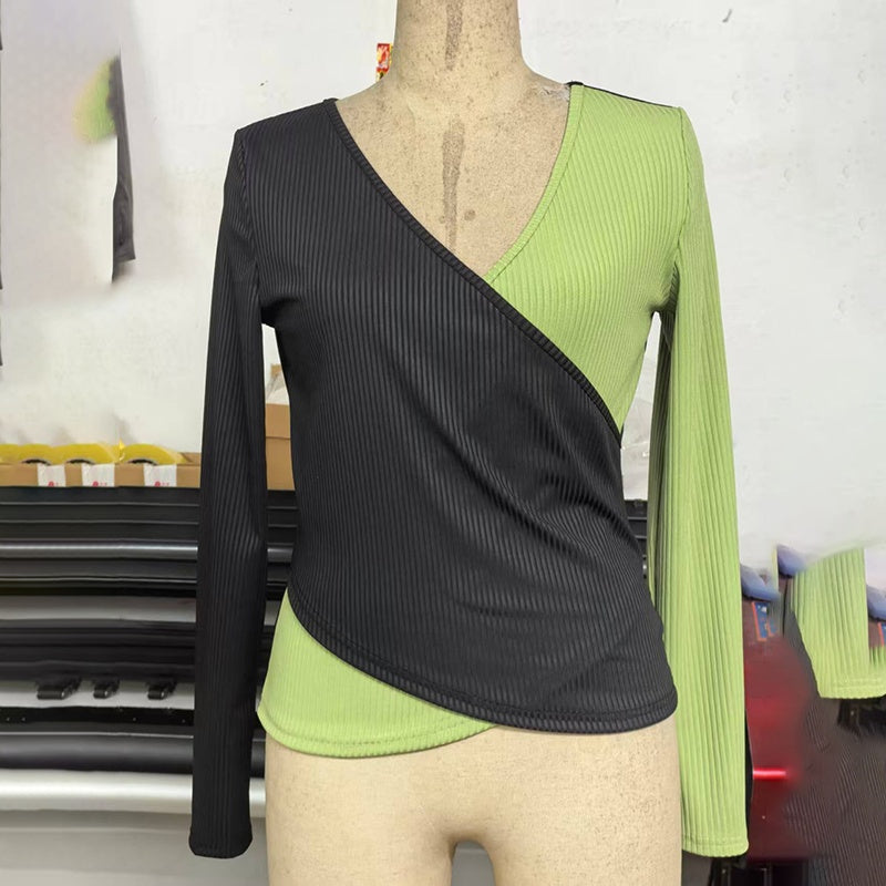 Women's V-Neck Cross Front Sweater