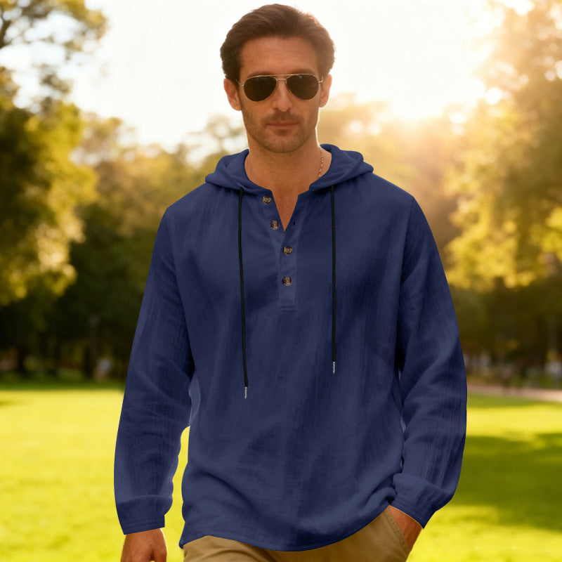Men's Breathable Hooded Long-Sleeve Beach Shirt