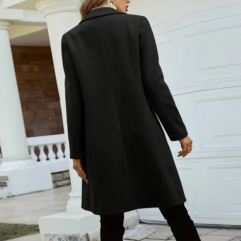Women's Double-Breasted Wool-Like Coat