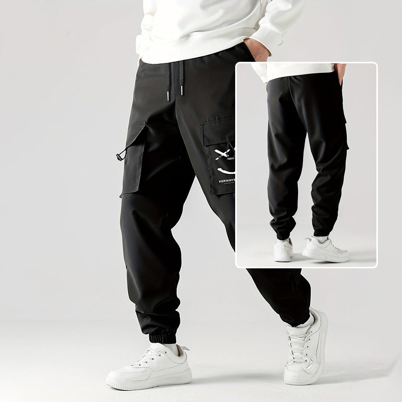 Straight Ankle Cargo Pants Wear-Resistant Casual Trousers