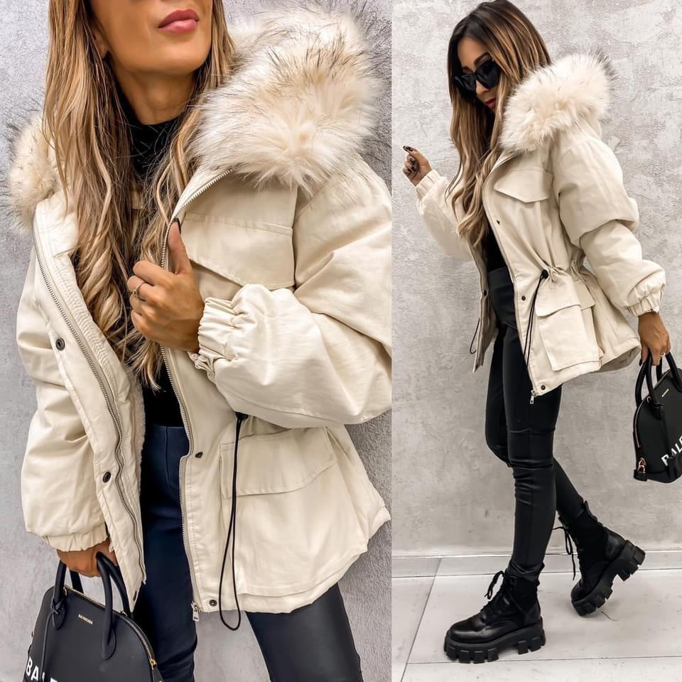 Faux Fur Collar Parka