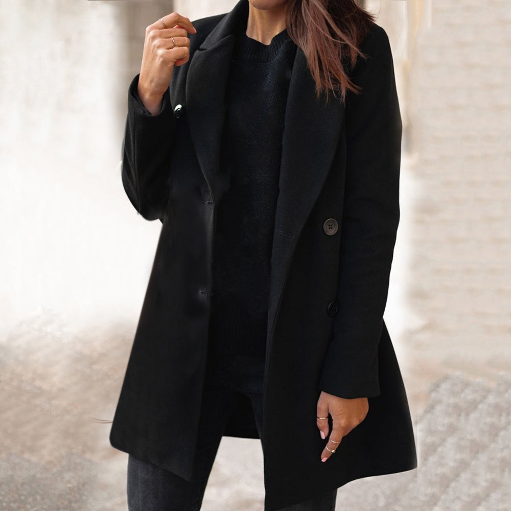 Women's Minimal Long Woolen Coat