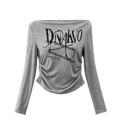 The Women's One-shoulder Asymmetrical Long Sleeve Slim-fit Top