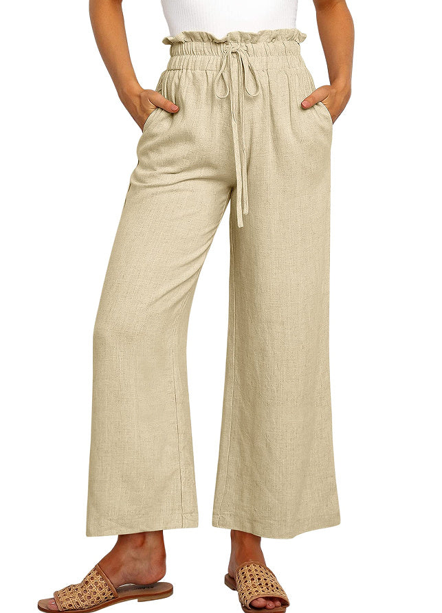 Elastic Waist Wide Leg Pants
