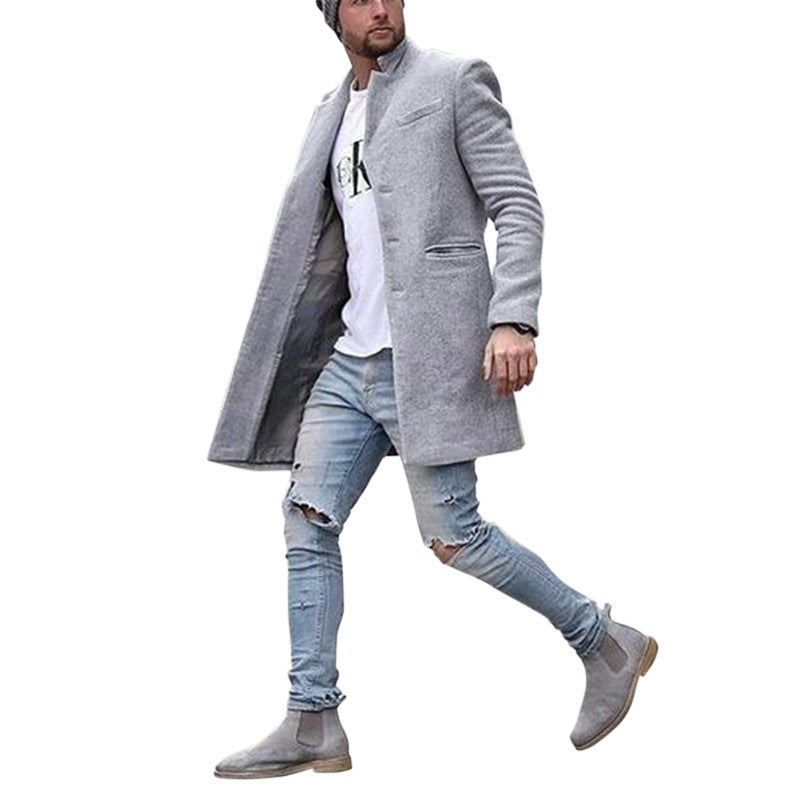 Men's Minimal Long Trench Coat