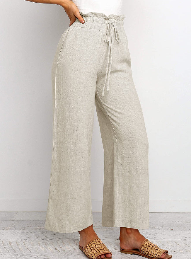 Elastic Waist Wide Leg Pants
