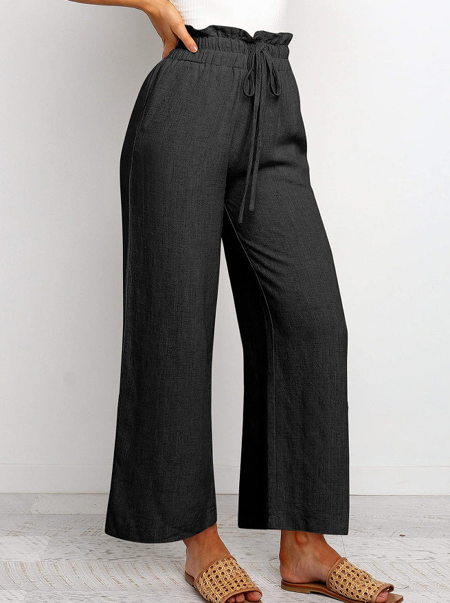 Elastic Waist Wide Leg Pants