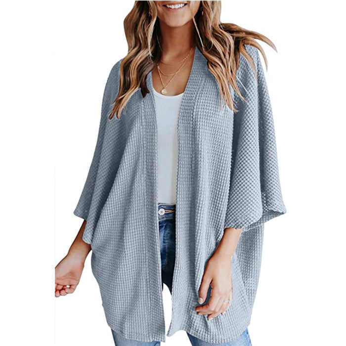 Women's Minimal Waffle Cardigan