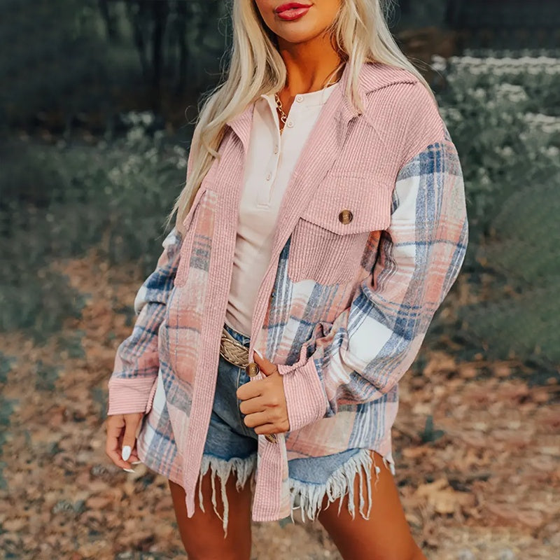 Women's Plaid Button-Up Shirt