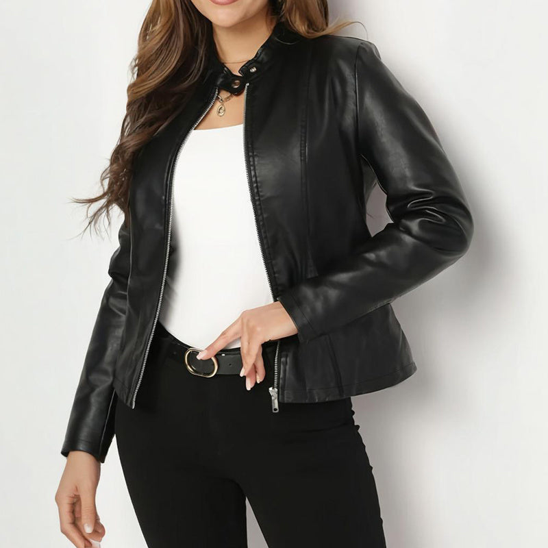Women's Minimal Faux Leather Blazer