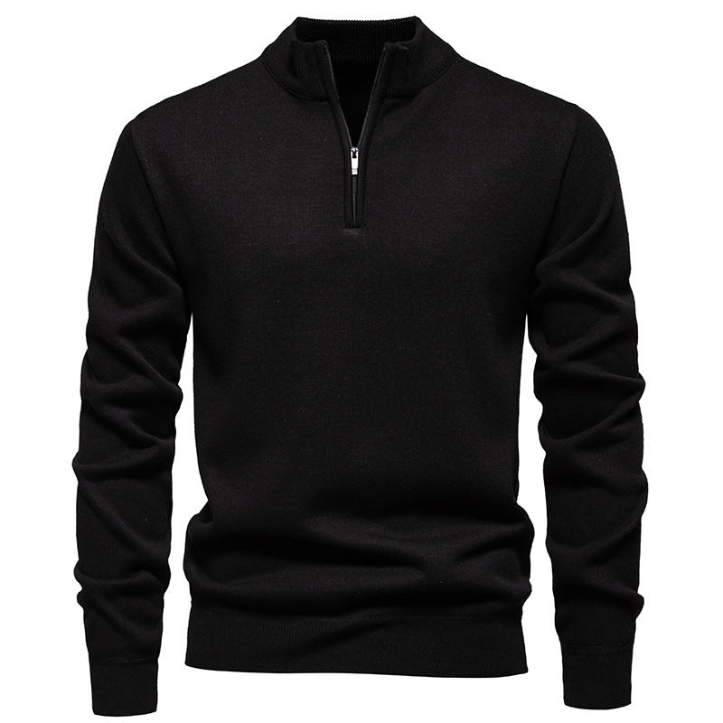 Men's Slim Fit Half-Zip Knitwear Top - Long Sleeve Cardigan