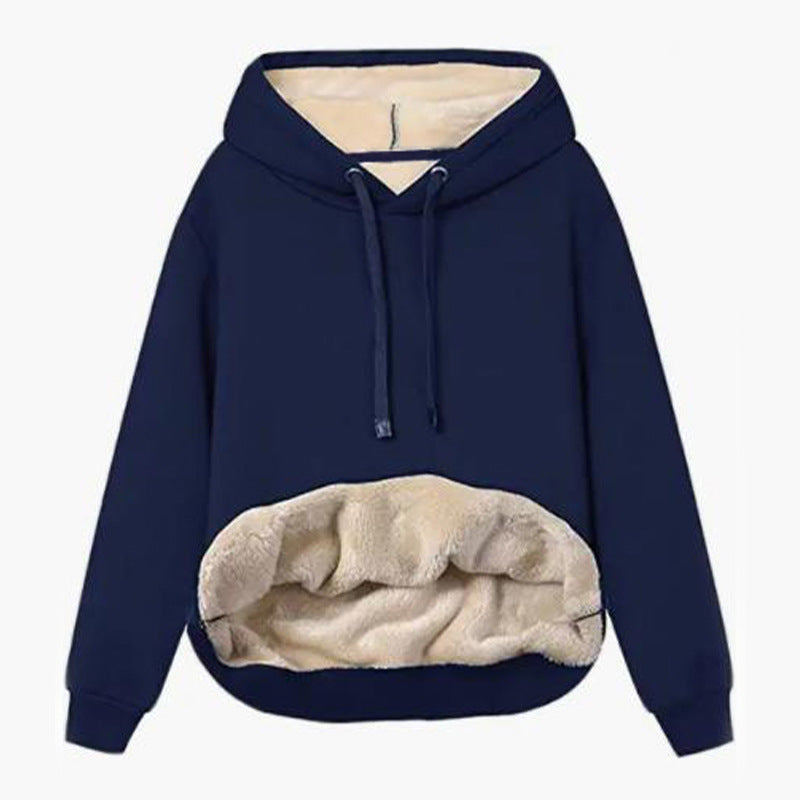 Women's Lamb Fleece Hooded Sweatshirt Jacket - 2026 Winter Collection Warm Sports Jacket