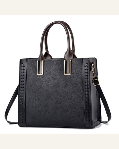 Structured Convertible Shoulder Bag — black product view