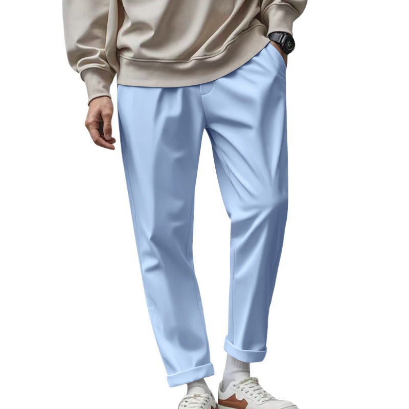 Men's Casual Trousers with Pockets Quick-Drying Drawstring Pants