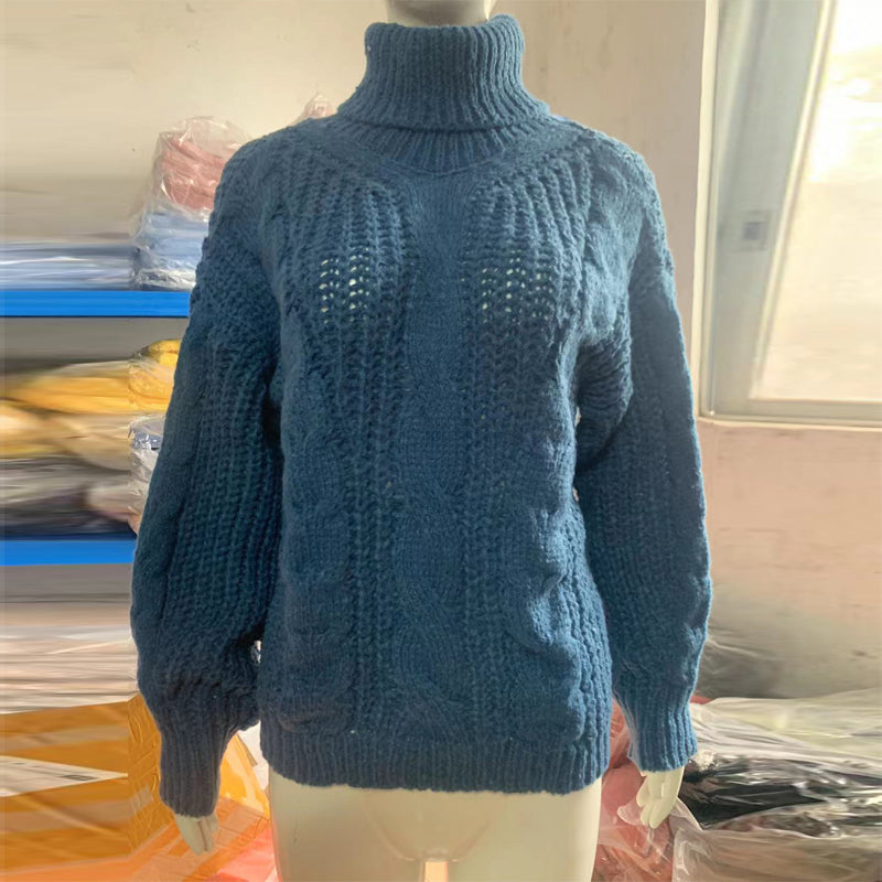 Women's Cable Knit Turtleneck Sweater - 2026 Winter Collection Classic Knitwear