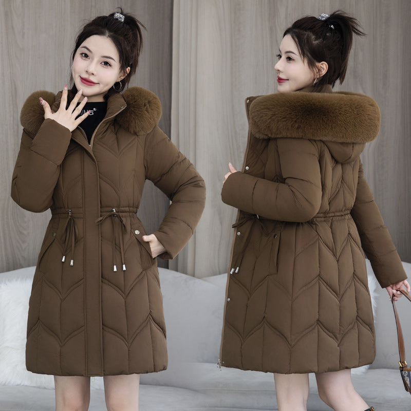 Mid-length Fur Collar Cotton Jacket