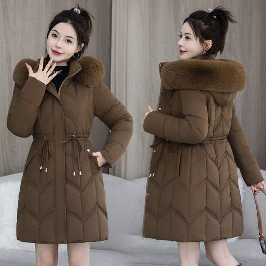 Mid-length Fur Collar Cotton Jacket
