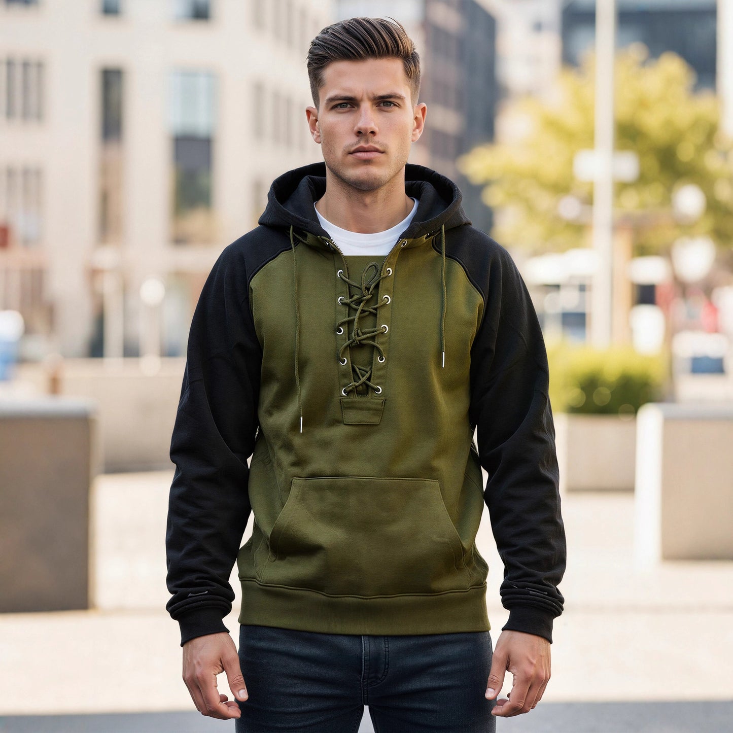 Men's Drawstring Hooded Sweatshirt Classic Casual Hoodie