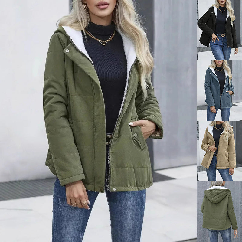 Women's Fleece-Lined Hooded Winter Coat