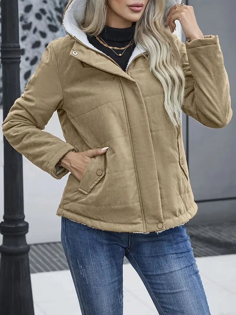 Women's Fleece-Lined Hooded Winter Coat