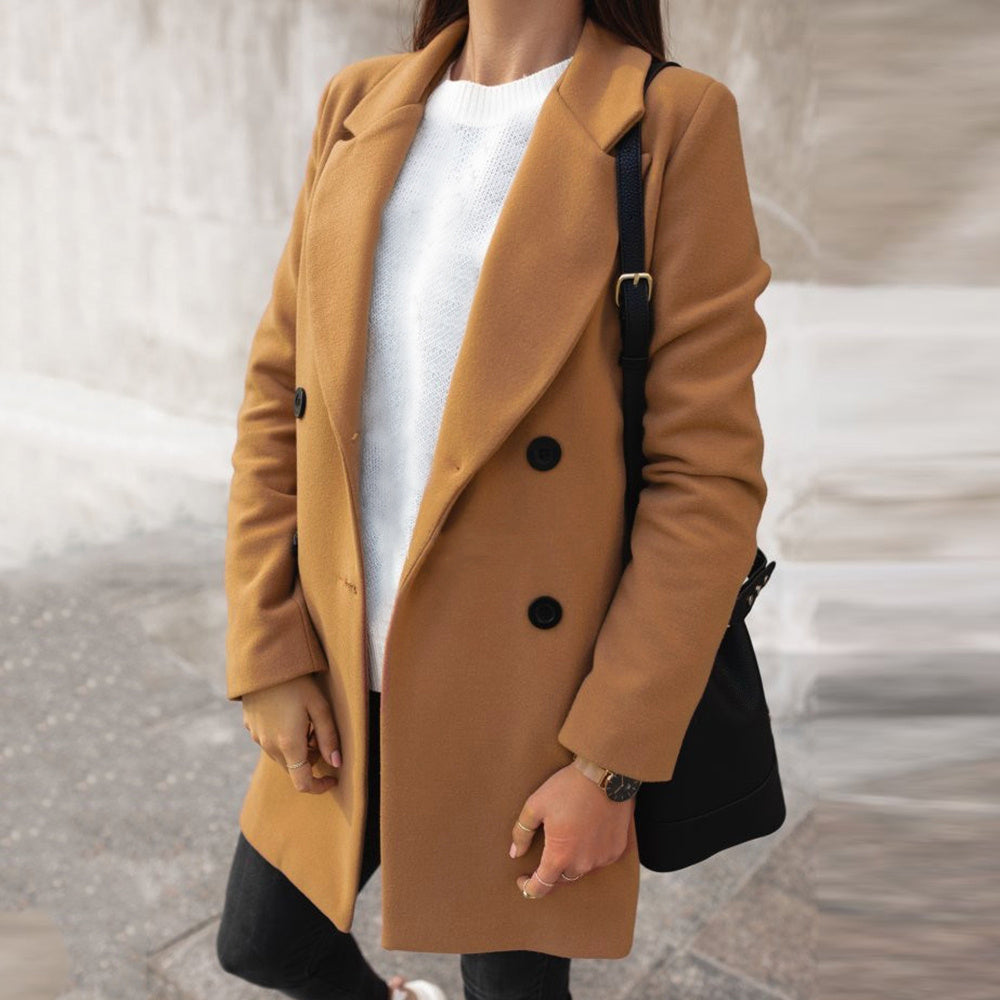 Women's Minimal Long Woolen Coat