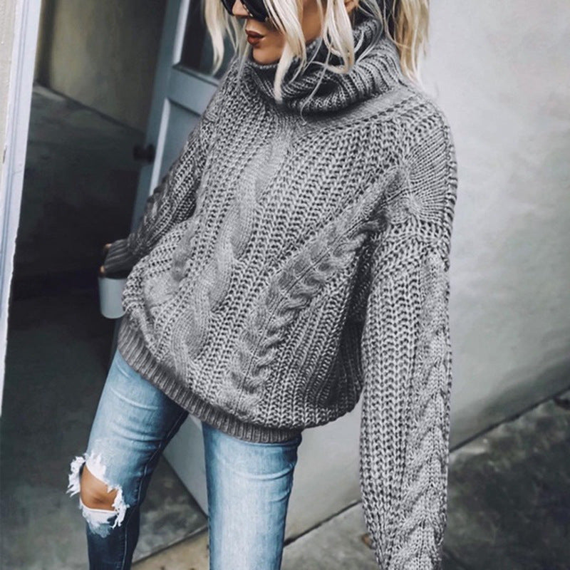 Women's Cable Knit Turtleneck Sweater - 2026 Winter Collection Classic Knitwear