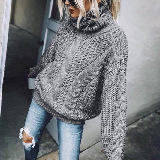 Women's Cable Knit Turtleneck Sweater - 2026 Winter Collection Classic Knitwear