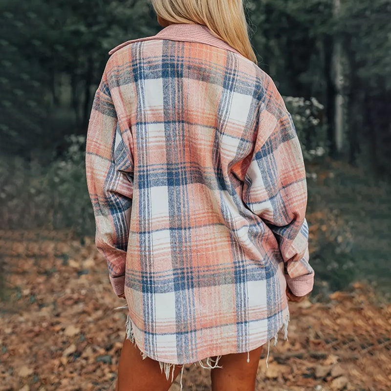 Women's Plaid Button-Up Shirt