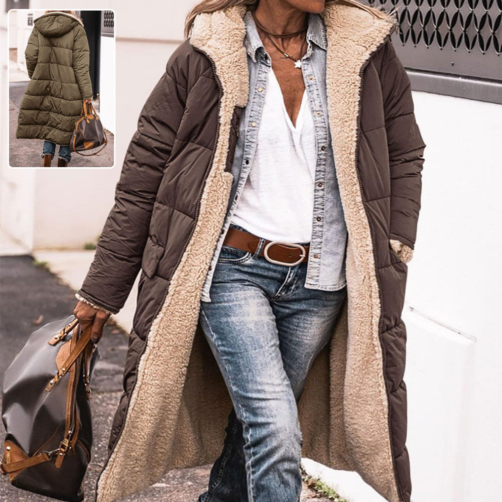 Women's Reversible Hooded Long Coat