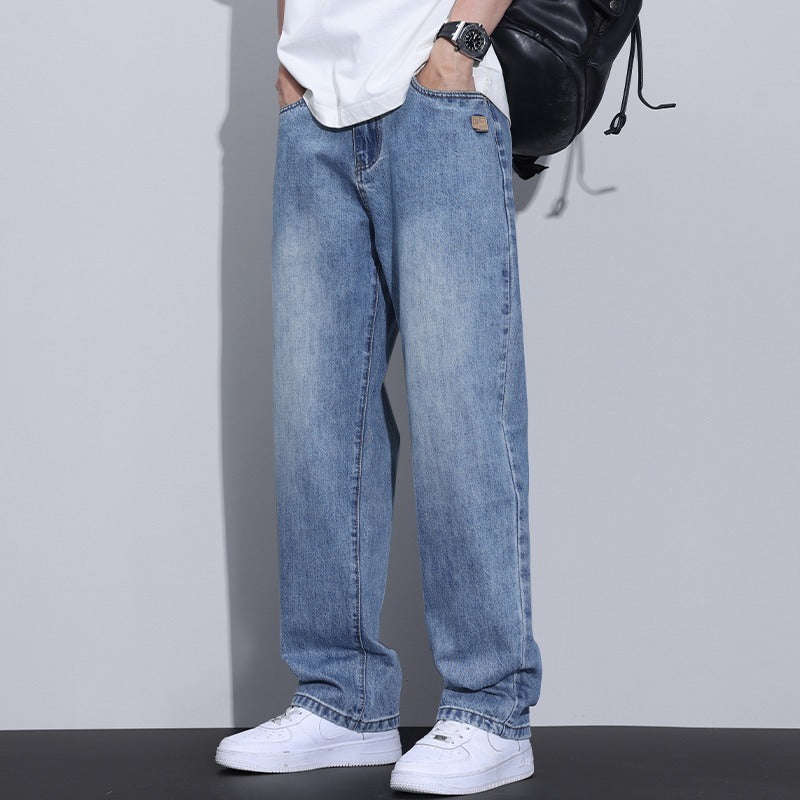 Fleece-Lined American Style Retro Straight Leg High Street Pants