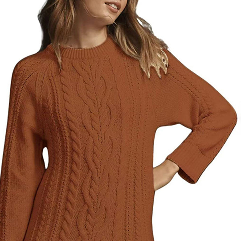 Women's Cable Knit Sweater with Lace