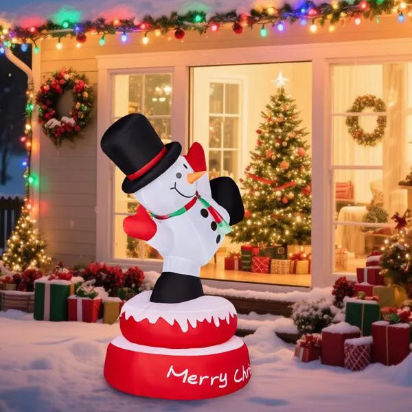4.8ft Rotating Snowman Inflatable Christmas LED