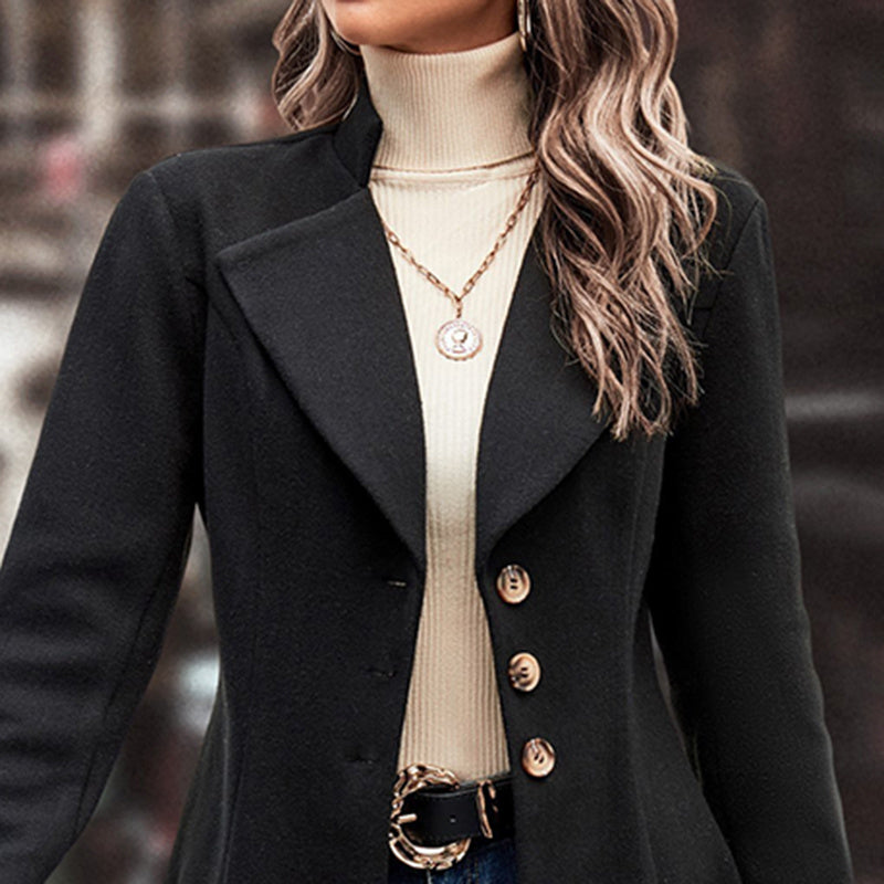 Women's Winter Overcoat Lapel Collar Single