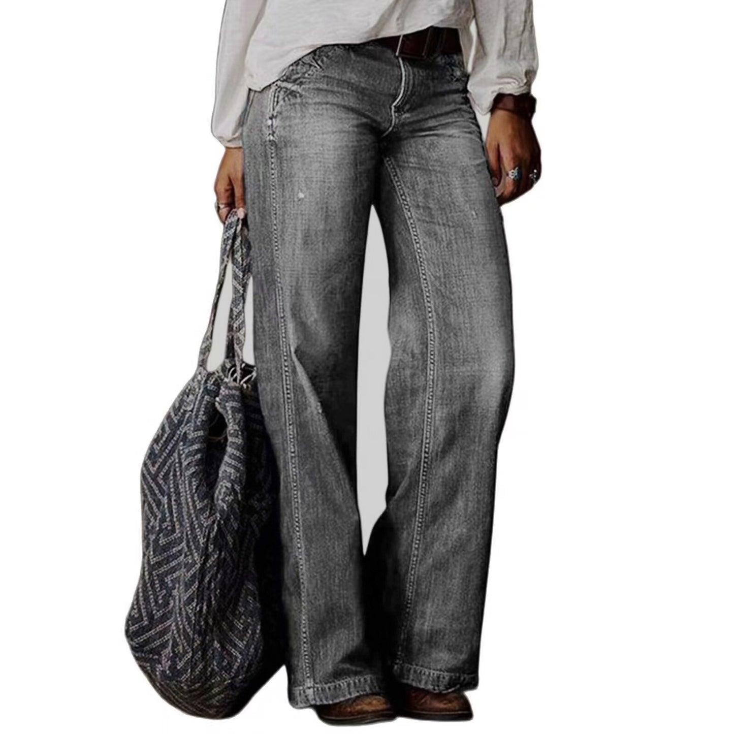 Pocket Casual Straight-Leg Jeans