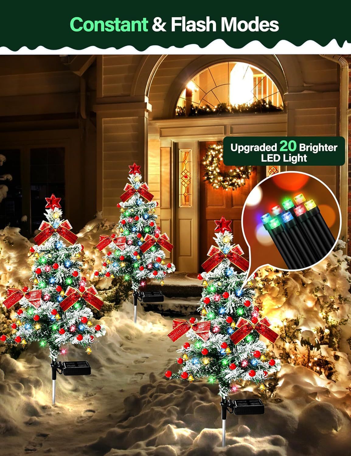 2pcs Solar Christmas Tree Lights 40