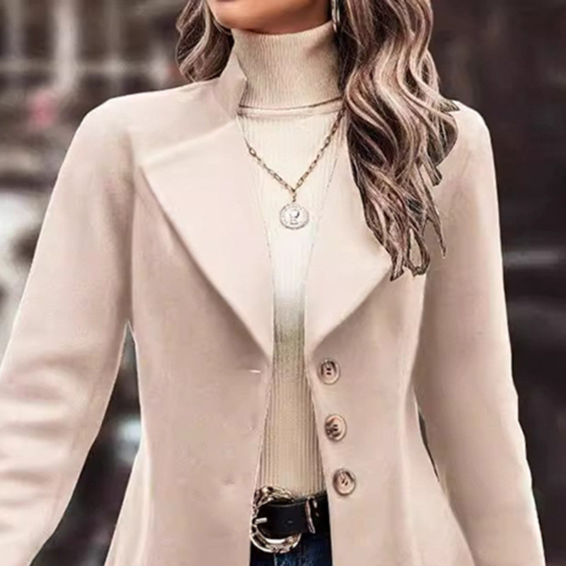 Women's Winter Overcoat Lapel Collar Single