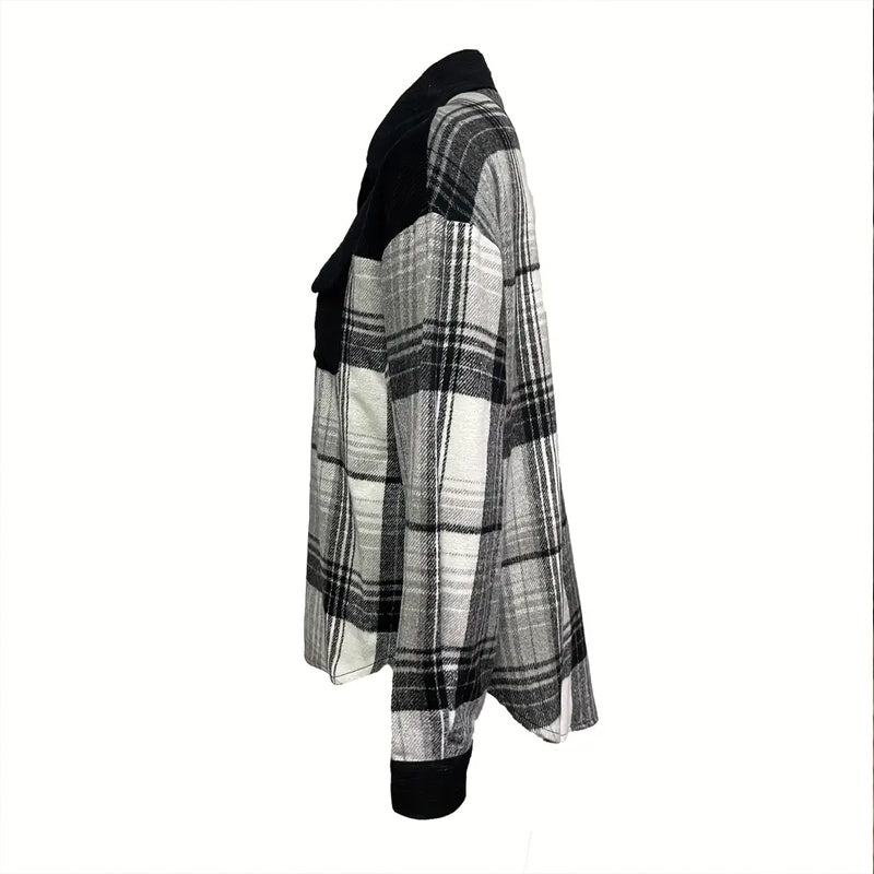 Women's Plaid Button-Up Shirt