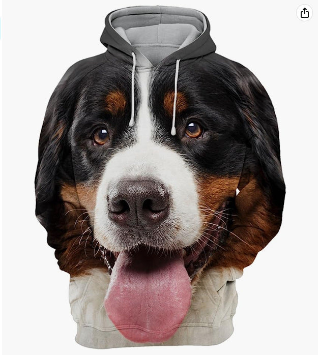 Men's Printed Hoodie Loose-Fitting Casual Top