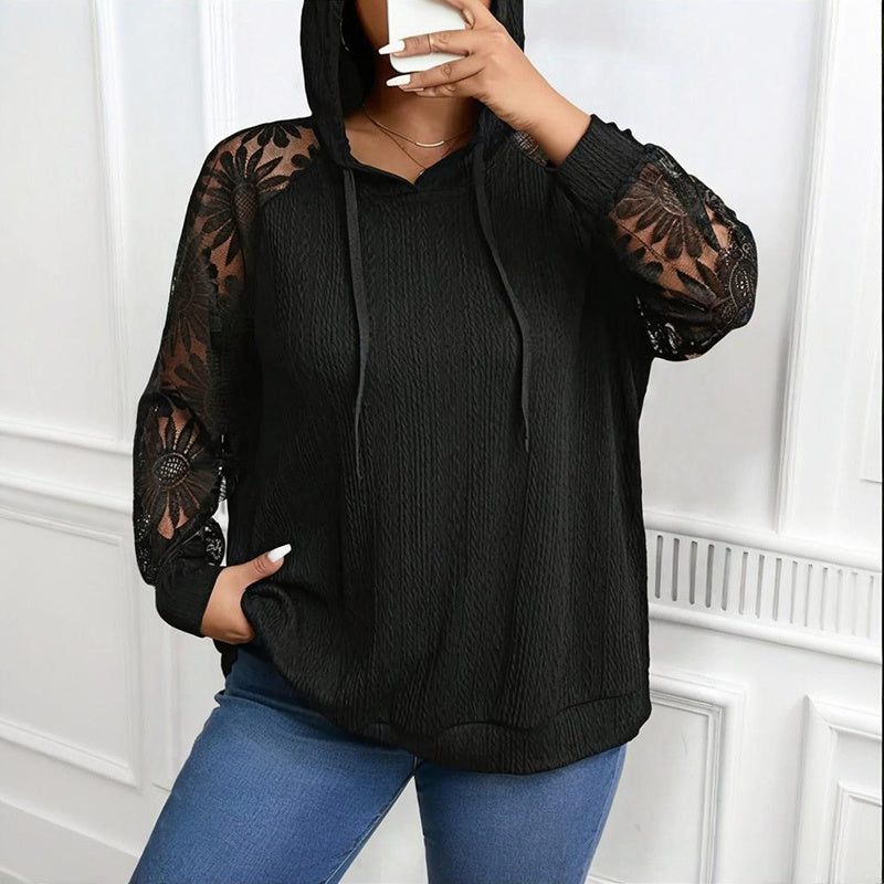 Women's Plus Size Lace Hoodie